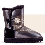 UGG Kids Button Bling Glitter Black