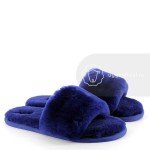 UGG Navy Fluff Slide Slippers