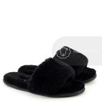UGG Black Fluff Slide Slippers