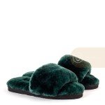 UGG Fluff Slide Slippers Dark Green